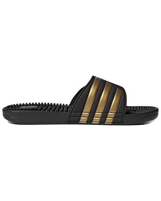 Adidas Black Adissage Slides Metallic' for men