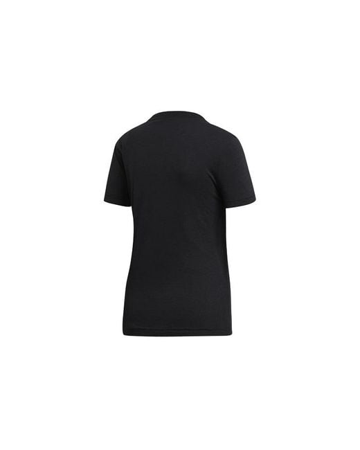 Adidas Black (Wmns) Logo Alphabet Printing Sports Short Sleeve