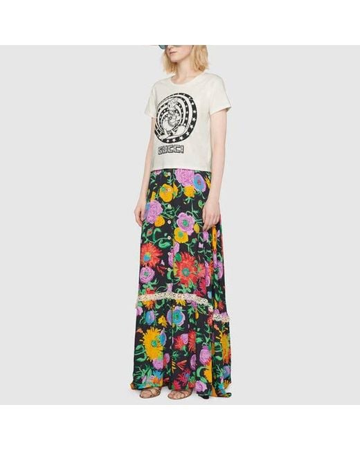 Gucci White (Wmns) X Disney Donald Duck Printed Short-Sleeved For