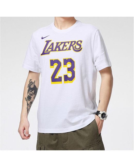 Nike White Nba Los Angeles Lakers James No.23 Basketball Sports for men