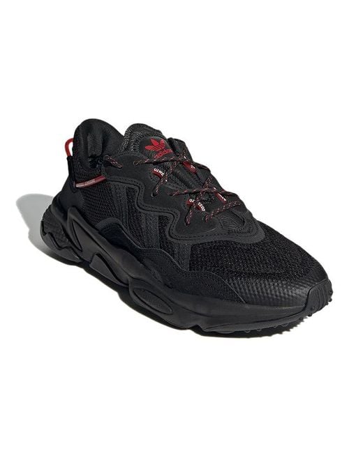 Adidas Black Ozweego Scarlet' for men