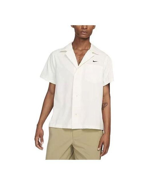 Nike White Sb Short Sleeve Bowling Shirt for men