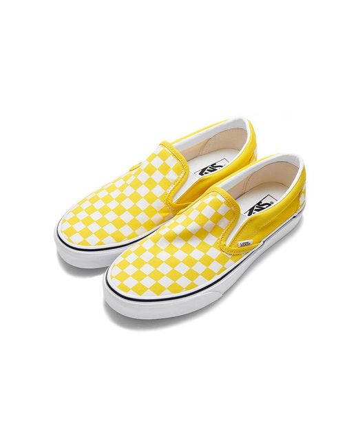 Vans Yellow Classic Slip-On 'Checkerboard for men