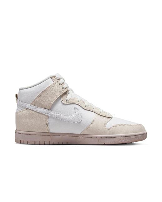 Nike White Dunk High Retro Prm 'Cracked Leather Swoosh' for men