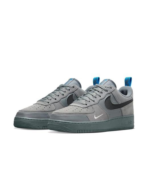 Nike Gray Air Force 1 Low 'Cut Out Swoosh for men