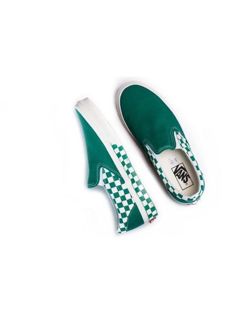 Vans Green Classic Slip-On 'Sidewall Check for men