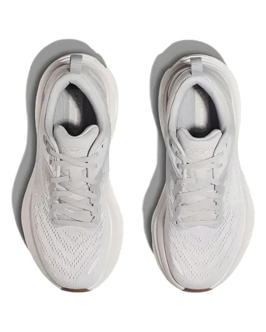 Hoka One One White Bondi 8 'Lunar Rock' for men