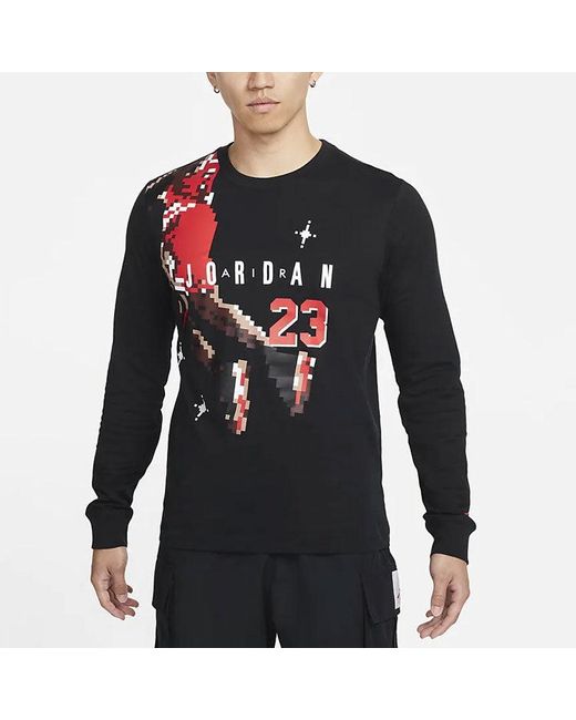 Nike Blue Brand Holiday Casual Sports Round Neck Alphabet Printing Long Sleeves for men