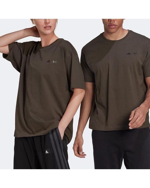 Adidas Brown Solid Color Logo Sports Short Sleeve T-Shirt for men