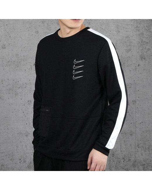Nike Black Dri-Fit Logo Knit Quick Dry Training Pullover for men