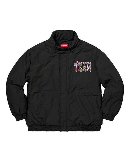 Supreme Black Super Team Puffy Jacket for men