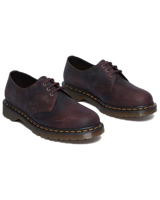 Dr. Martens Brown 1461 Waxed Full Grain Leather Oxford Shoes 'Chestnut'
