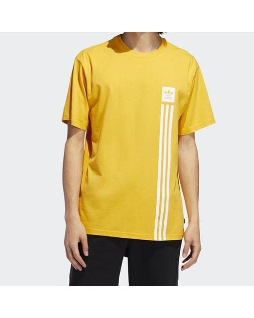 Adidas Yellow Originals Bb Pillar Tee Short Sleeve for men