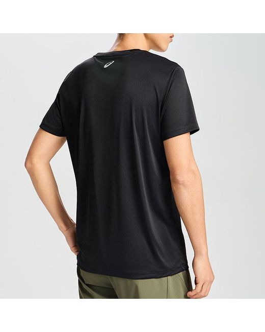 Asics Black Short Sleeve Running Top 'Performance' for men