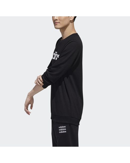 Adidas Black Neo M Esntl Logo Sw Casual Sports Round Neck Knit Pullover for men