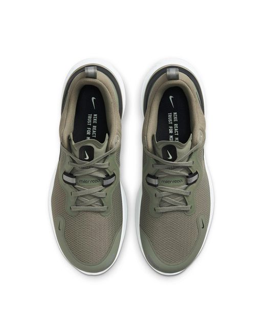 Nike Gray React Miler Armygreen for men