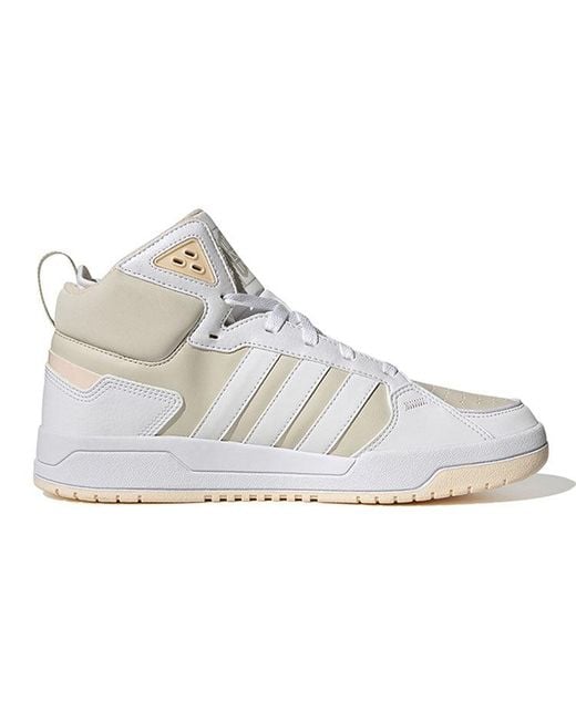 Adidas White Neo 100Db Mid Basketball Shoes 'Chalk' for men