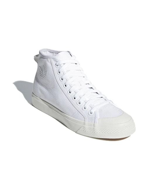 Adidas White Nizza Hi 'Cloud' for men