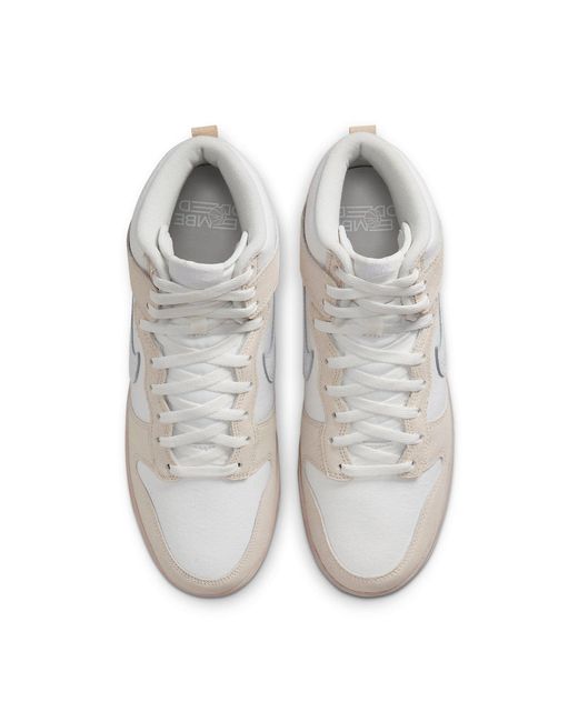 Nike White Dunk High Retro Prm 'Cracked Leather Swoosh' for men