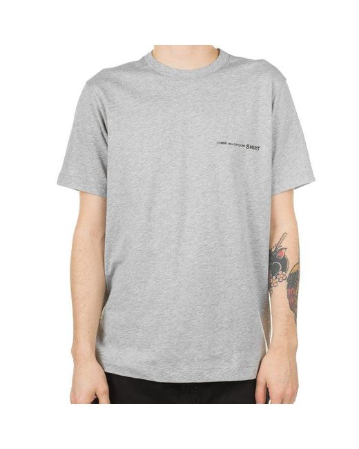 Comme des Garçons Gray Little Logo Applique Cotton Short-Sleeve Tee for men