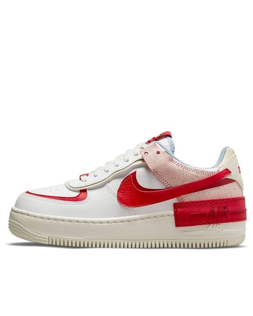 Nike Red (Wmns) Air Force 1 Shadow 'Cracked Leather'