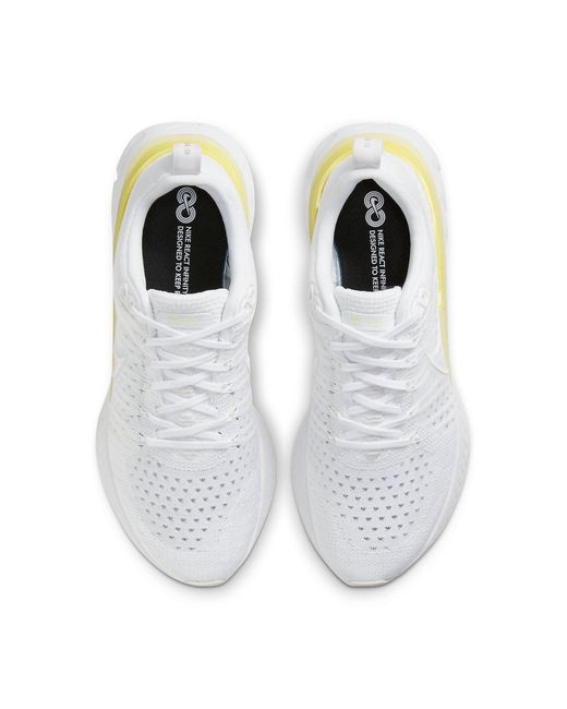 Nike White (Wmns) React Infinity Run Flyknit 2 Light Citron'