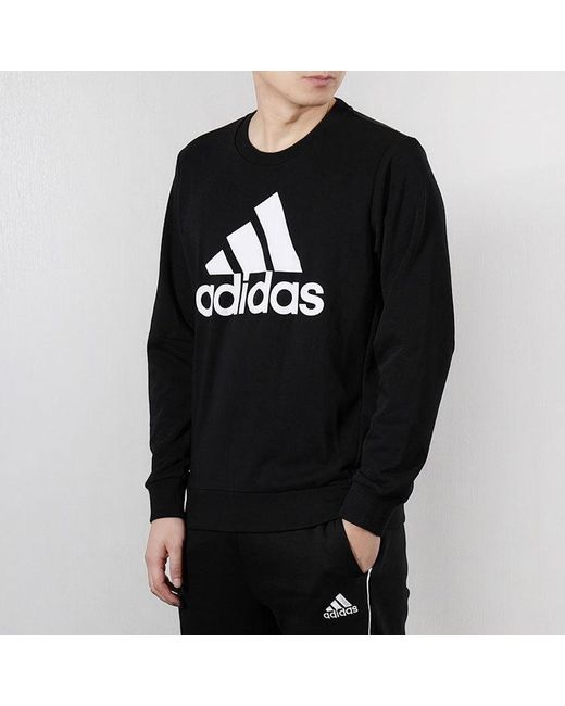 Adidas Blue Mh Bos Crew Ft Round Neck Pullover for men