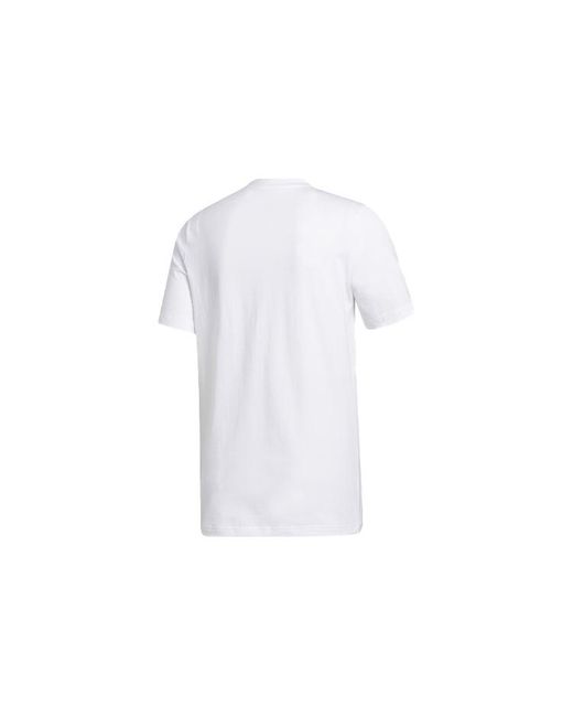 Adidas White Shanghai Tee Cartoon Printing Basketball Sports Short Sleeve for men