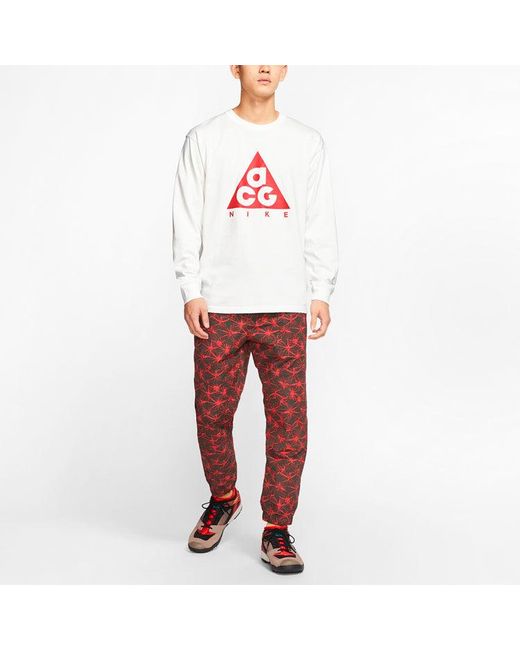 Nike White Acg Ls Tee Athleisure Casual Sports Pullover Long Sleeves for men