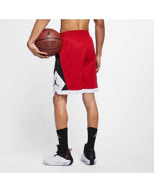 Nike Red Side Logo Basketball Sports Shorts for men