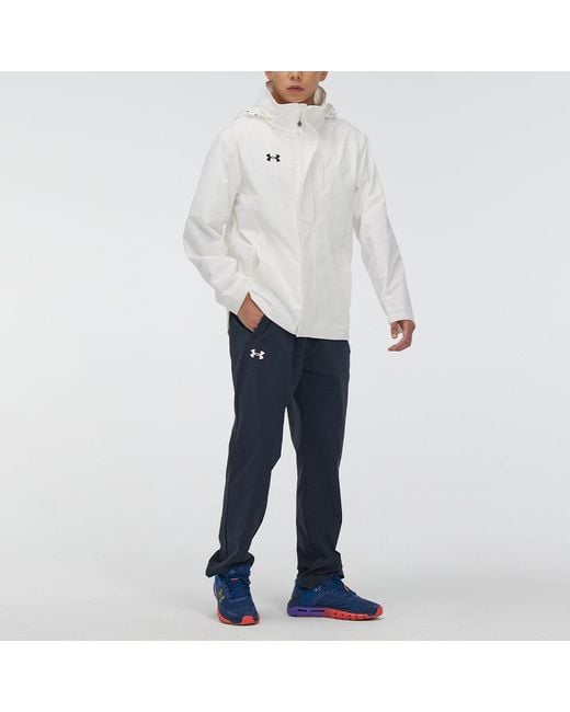 Under Armour White Training Shuttle Hooded Jacket for men