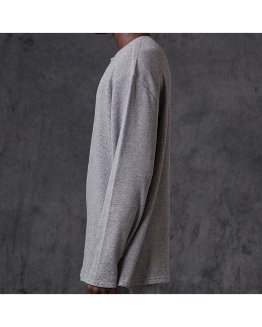 Fear Of God Gray Fw20 Long Sleeve Henley Tee for men
