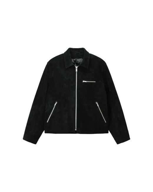 Stussy Black 8 Ball Suede Bing Jacket for men