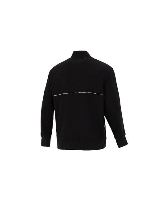 PUMA Black Running Training Breathable Sports Stand Collar Logo Jacket for men