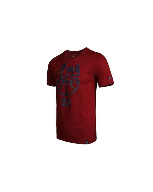 Nike Red As Cle Nk Dry Tee Exp Ctyscp Casual Sport Cleveland Cacaliers Short Sleeve S for men