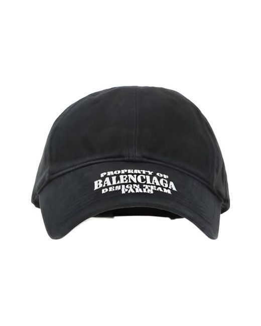 Balenciaga Black Property Of Embroidered Denim Ball Cap