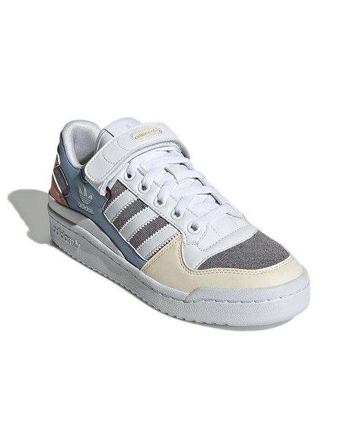 Adidas Blue (Wmns) Originals Forum Low Wear-Resistant Non-Slip Casual Skateboarding Shoes