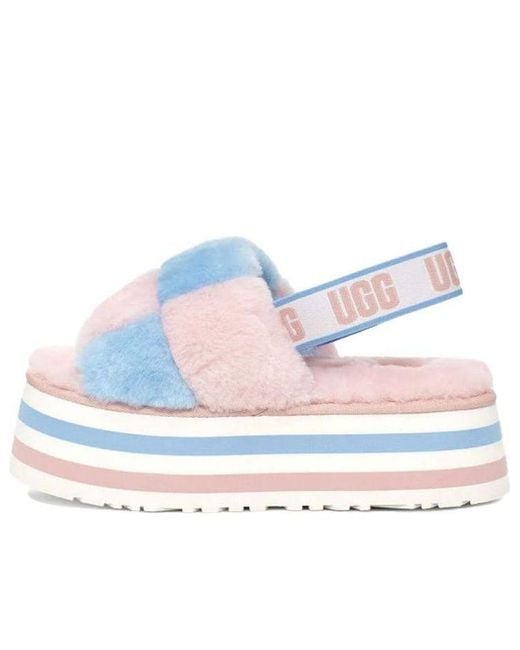 Ugg Blue (Wmns) Disco Checker Slide Thick Sole