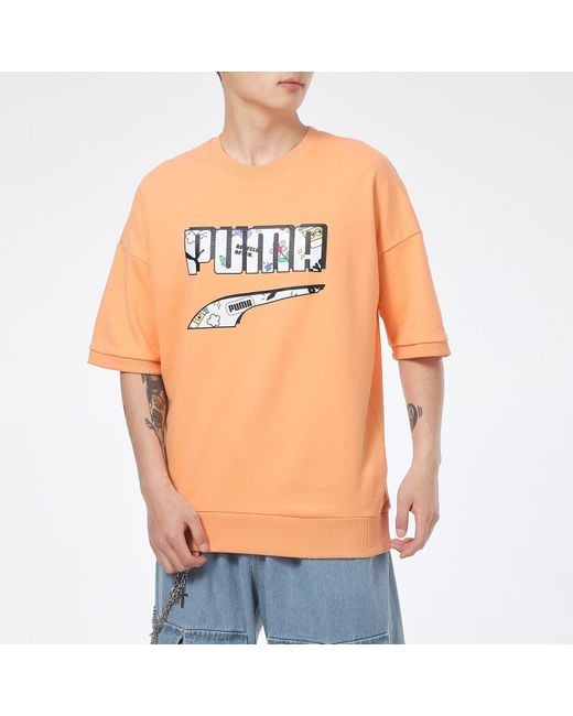 PUMA Orange Logo Essentials T-Shirt for men