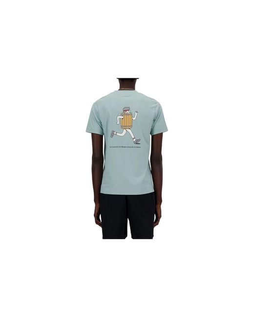 New Balance Blue Sport Essentials Barrel Runner T-Shirt for men