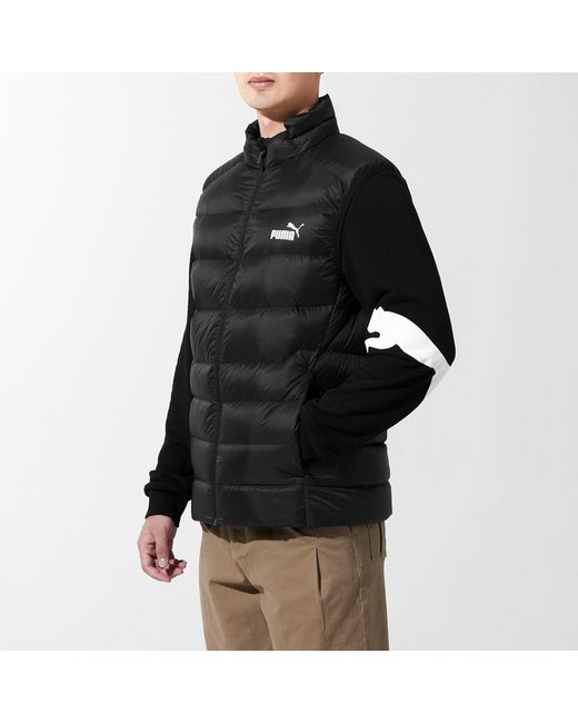 PUMA Black Logo Down Vest for men