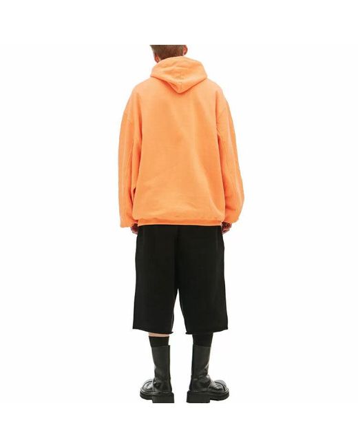Balenciaga Orange Languages Logo Hoodie for men