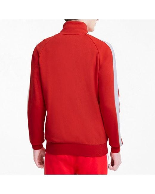 PUMA Red Iconic T7 Track Top Ft Knit Jacket for men