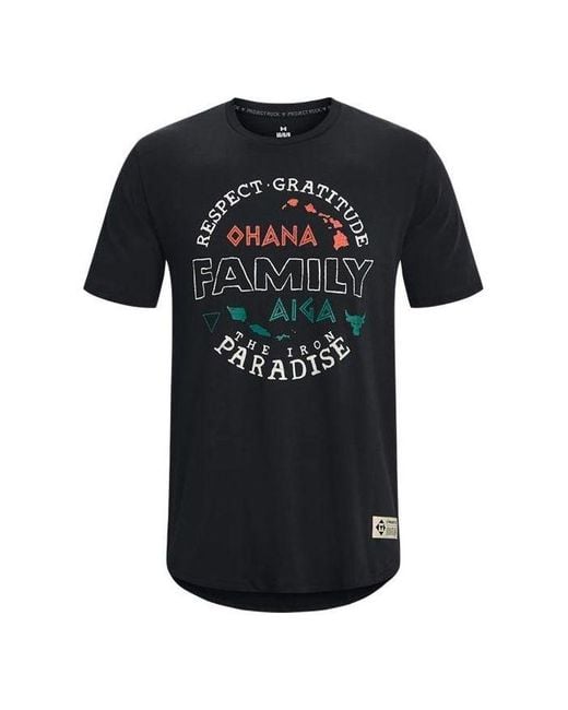 Under Armour Black Project Rock Family T-Shirt for men