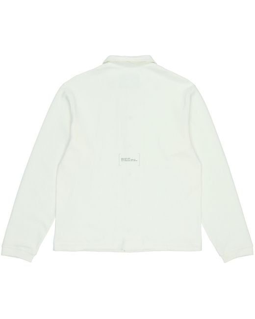 Adidas White Solid Color Logo Single Breasted Lapel Long Sleeves Jacket for men