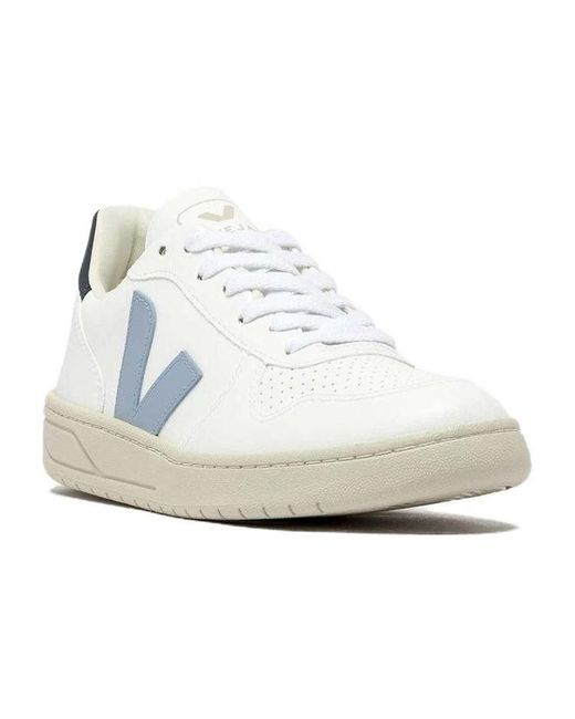 Veja White V-10 Lace-Up Steel Nautico'