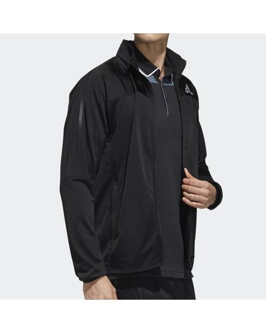 Adidas Blue 3S Knit Jkt Tennis Sports Stand Collar Jacket for men