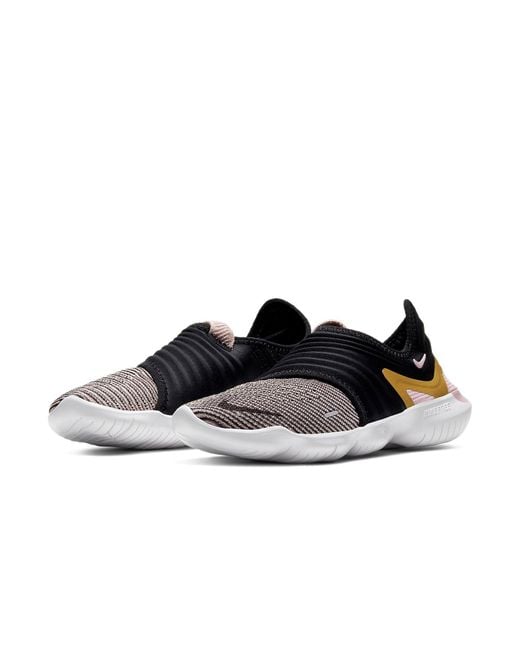 Nike Black (Wmns) Free Rn Flyknit 3.0 For/Golden
