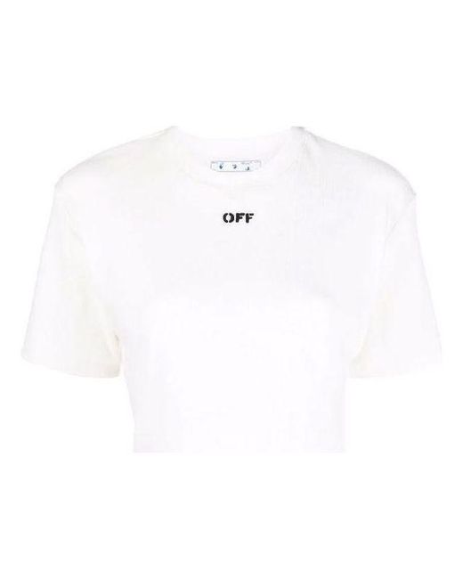 Off-White c/o Virgil Abloh White Off- Off-stamp Cropped T-shirt