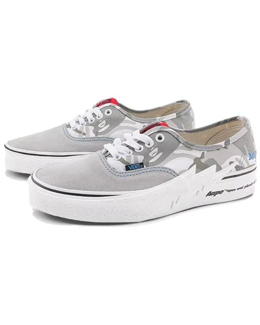 Vans White X Aape Authentic Bolt Sneakers for men